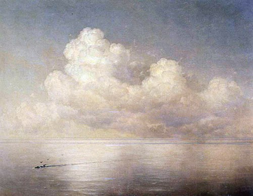 Dakraam opraken Feat Schilderij Wolken boven zee