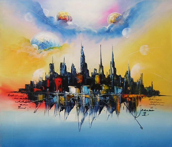 Schilderij Fantasia City