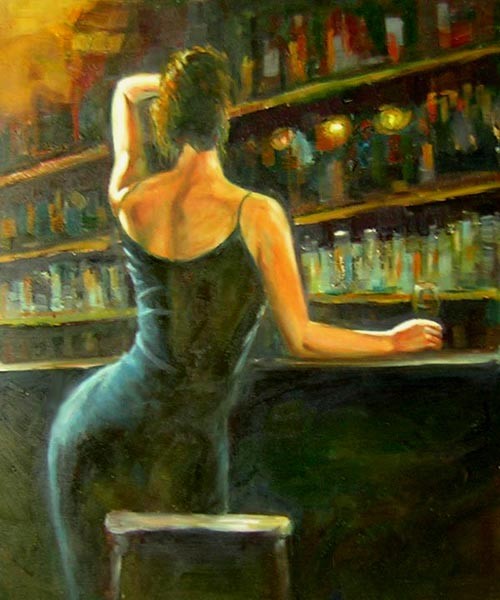 Vrouw aan de bar