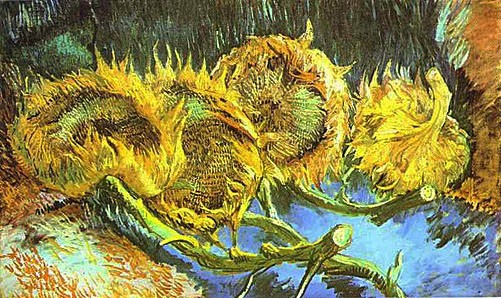 Vier zonnebloemen