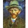 Schilderij Van Gogh Zelfportret met vilthoed schilderijenwereld.nl